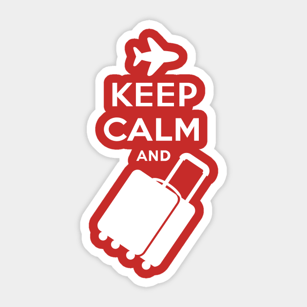 Keep Calm and Carry on Luggage Sticker by cartogram